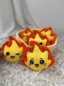A Basket of Plush Toys with Flames Plush Toys Cute Flames Different Expressions Sparks Between Friends Christmas Gifts Home Dec