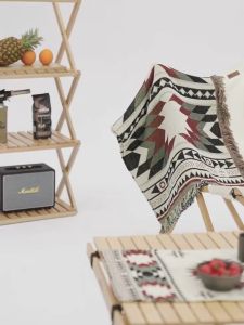 Jacquard Blanket Pattern Camping Decoration Soft Multipurpose Outdoor Indoor 130*180cm