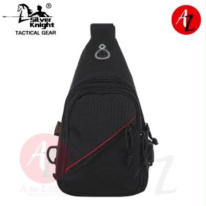 SILVER KNIGHT SK6028 Chest Bag Crossbody with Earphone Outlet and USB Cord for Powerbank Charging Cordura Fabric