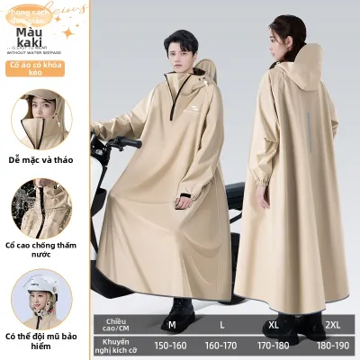 KeyRu | Áo Mưa Đơn( mặc 1 người) Chống Thấm Thời Trang Dài Phủ Toàn Thân Cao Cấp Thiết Kế Có Túi Phía Trước Cho Nam Nữ