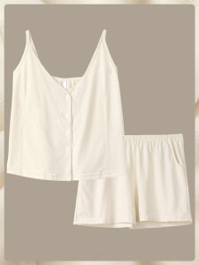 me home wear | Summer Cotton Thin Sleeveless Shorts Set Nightwear Camisole Style