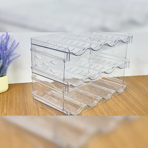 Water Bottle Organizer Stackable Bottle Storage Rack Clear Holder for Tumblers Thermos Fridge Cabinet