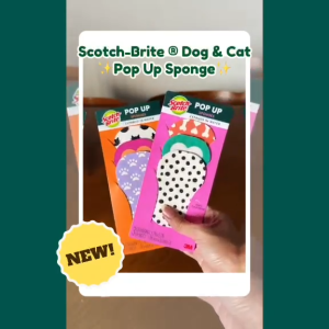 [BUNDLE of 3] 3M™ Scotch-Brite® Cat Pop Up Sponge Pet Safe Cleaning 3pcs/pack