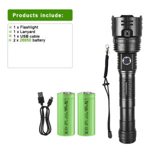 Super Powerful LED Flashlight 600W Rechargeable Torch Light 5000M Long Shot Lantern High Power LED Flashlight Zoomable Hand Lamp