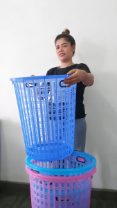 Small Evting ตะกร้ากลมพลาสติก ตะกร้าใส่ผ้า ขนาด 33-46 ซม. No.9899 ทรงสูง มีหูจับ  เอนกประสงค์อย่าลืม !! กดติดตามร้าน "รับส่วนลดเพิ่ม" มีหูจับ สีหวาน ตะกร้าอเนกประสงค์