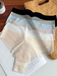 Costi Seamless Womens Underwear Summer Thin Low Waist Ice Silk Breathable Yoga Sports Fitness Half-Cut Briefs