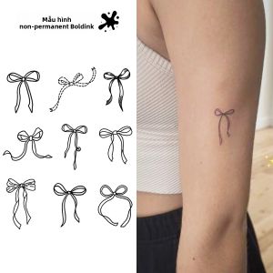 Magic Bowknot Hình Xăm Tạm Thời Miếng Dán Chống Nước Bán Vĩnh Viễn Kéo Dài Tới 15 Ngày Dành Cho Lứa Tuổi Từ 14 Trở Lên Boldink B045-0810M