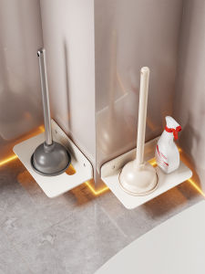 QINQI | Kệ Lưu Trữ Phòng Tắm Không Cần Khoan Bộ Lắp Ráp Chổi Cọ Toilet
