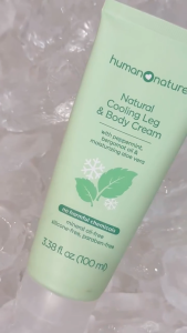 Human Nature Cooling Leg and Body Cream 100ml | Aloe Vera Bergamot Eucalyptus Peppermint Cooling Moisturizer - Mineral Oil Free Silicone Free Paraben Free Refreshing Formula