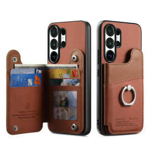 szhaiyu | Ring Phone Case for Samsung Galaxy S26 Ultra S25 S24 S23 S22 Plus A57 A17 A37 A56 A36 A26 Leather RFID Wallet Holder Card Cover
