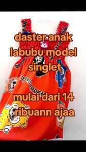 Dress Anak Perempuan Printed Labubu Imut Model Singlet 1-8 Tahun / Daster Anak Cewek Print La Bubu The Monsters Kutung COD / Terusan Anak - Anak Lekbong ZORAYA