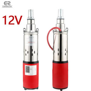 EURORECAR 12V/24V DC Submersible Deep Well Pump Small Stainless Steel Electric Agricultural Solar Brush Screw Water Pump