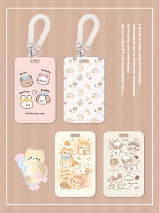 Cute Card Holder Campus ID Bus Metro Access Card Protective Shell Lanyard Hard Cover Meal Card Student Female Special Design