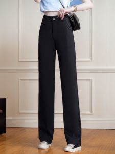 High Waist Straight Leg Black Pants Womens Autumn Summer New Style plus Size Commute Professional Drape Slimming Suit Pants