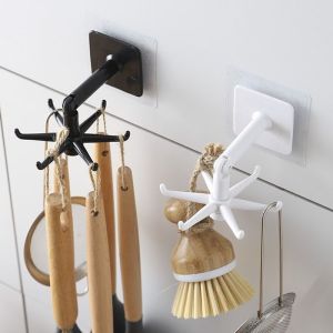 Móc xoay được đựng thìa bếp treo tường không đục lỗ Giá Treo Tường giữ dính chắc gia dụng