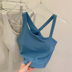 New Y-Back Sportswear Nylon Material Full Cup Bra Vest Style One-Piece Womens Underwear Breathable Quick-Drying Fitness Yoga Top