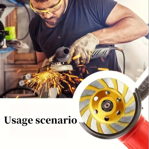 4 Inch Concrete Stone Ceramic Turbo Diamond Grinding Cup Wheel12 Segs Heavy Duty Angle Grinder Wheels for Angle Grinder