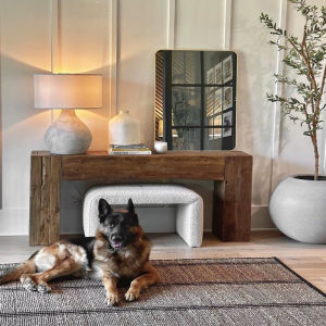 American Log Console Tables Retro Distressed Solid Wood Home a Long Narrow Table Living Room B & B Wall Decoration Display Stand Long Table