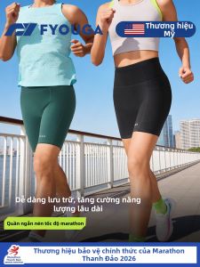 FYOUGA | Quần Short Chạy Bộ Maraton Nén Khô Nhanh