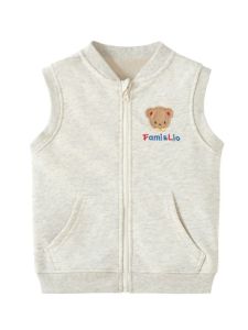 Stylish Thin Outerwear Vest for Boys And Girls Spring Autumn Baby Cardigan Jacket Casual Cotton Blend Zipper Closure Cartoon Pattern