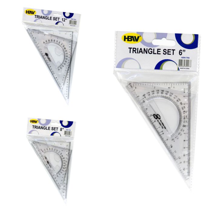 Triangle Ruler Set 6 / 8 / 12 inches | Lazada PH