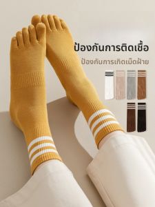 JINGCHI | ถุงเท้าโยคะ ถุงเท้าสปอร์ต ถุงเท้าครึ่งแข้ง ถุงเท้าแบบแยกนิ้วสำหรับผู้หญิง ถุงเท้าป้องกันแบคทีเรียและกลิ่น ถุงเท้าโยคะ ถุงเท้าโยคะ