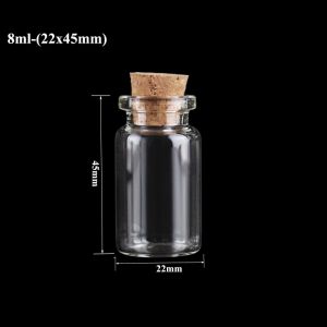 5/10pcs Small Cute Mini Cork Stopper Glass Bottles Vials Jars Containers Small Wishing Bottle Glass With Cork Stopper