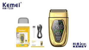 Kemei | Máy Cạo Râu Điện Không Dây Chuyên Nghiệp KemeiT360 Dành Cho Nam Giới Lưỡi Kép Tốc Độ Cao Sạc USB Đầu Cạo Nổi
