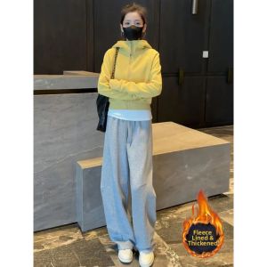 French Design Womens Hoodie & Wide Leg Pants Set