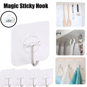 10PCS Transparent Wall Hook Seamless Waterproof Strong Hook Load-Bearing Kitchen Bathroom Accessories