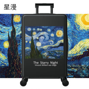 Van Gogh Starry Night Artistic Luggage Fashionable Gender Neutral Carry-On Suitcase with Silent Universal Wheels ABS+PC Material