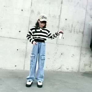 Celana Jeans Kargo Anak Kids Denim Palazzo Girls Kulot Anak Remaja Perempuan 6 - 13 Tahun