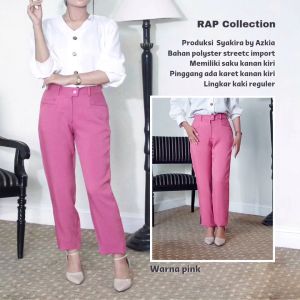RAP - Celana Kerja Pink Dusty-Celana Kancing Syakira-Celana Bahan
