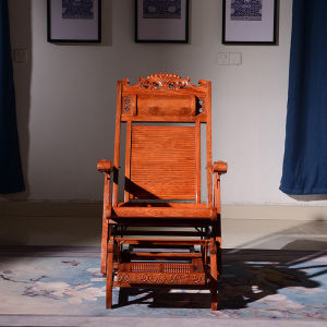 Mengsi Redwood Furniture Thunbergia Grandis Rocking Chair for Balcony Casual Living Room Phoebe Chair Luxury Quality Adult Use