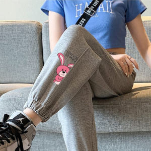 Gray Sports Pants Female Loose Tappered Spring and Autumn Short Cropped Pants Ins Trendy Casual Pants Summer Thin Sweatpants