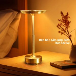 Đèn LED Để Bàn Không Dây Điều Khiển Cảm Ứng USB Sạc Mờ Retro Di Động Nhà Hàng Thanh Chiếu Sáng Bàn
