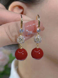 Fashionable Cat Eye Stone Ball Earrings Womens Unique Design Sensation Ear Hooks Internet Famous Luxury  Ear Jewelry