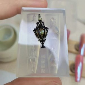 other | Classic Retro Perfume Bottle And Floral Vase 3D Nail Art Decor Silicone Mold Embossed Carving Nail Art Mold for Beauty Enthusias
