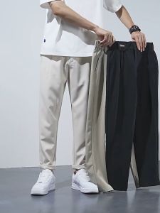 SINRANSINYA丨Quần âu nam-Người Đàn Ông Của Phù Hợp Với Quần-Văn Học Và Nhật Bản Mùa Xuân Thanh Niên Phổ Biến Thẳng Chân Quần Mới Giản Dị quần lửng Thời Trang Người Đàn Ông Của Quần