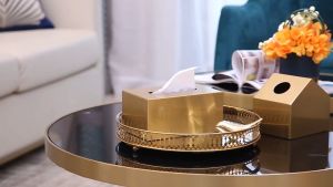 Nampan Baki Kaca Luxury Vanity Glass Mirror Serving Tray Jewelry Makeup Organizer