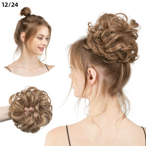 Fluffy Bun Maker Elastic Hair Bands Womens Flower Headband Curling Hair Circle Fake Hair Bun Wigs Hair Accessories