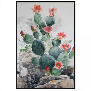 Tranh phong thủy hoa xương rồng tranh treo tường tranh dán tường in canvas. CGI - 518