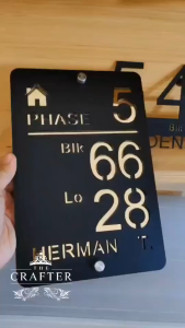 Design 3 Laser cut double layer acrylic home address plate House plate number House number