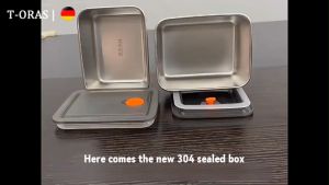 T-ORAS Food stainless Steel fresh Food Storage Lunch Box Kitchen Crisper Vacuum Antibacterial Freezer Airtight Container