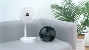 G-X5 Folding Fan - 3 Speed Mode Strong Wind Adjustable Height USB Rechargeable Fan