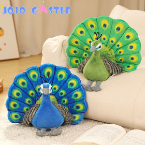 JOJO CASTLE Simulation Plush Cute 30cm Peacock Plush Toys Kawaii Dolls Stuffed Soft Animal Peahen Toy Lovely Home Birthday Decor Gifts