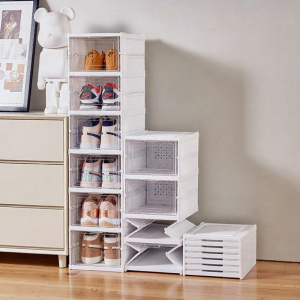 Transparent Foldable Multi-level Shoe Storage Box