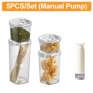 5PCS/Set Vacuum Food Storage Containers with Handheld Vacuum Seal Machine Sealer for Cereal Snacks Coffee Vacuum Storage Box