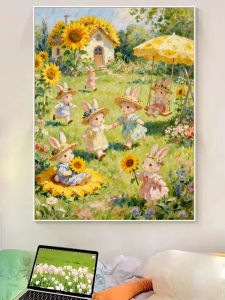 Jigsaw Puzzle 500 1000 1200 2000pcs Cute Rabbit Holding Sunflower For Kids Birthday Stress Relief Puzzle Fun Present