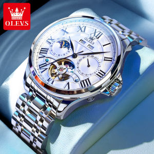 OLEVS Mechanical Watch for Men with Roman Numerals Waterproof Original Brand Fashion Luxury Hollow Exuding Elegant Taste